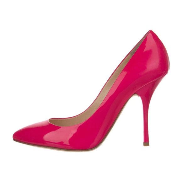 Giuseppe Zanotti Pink Patent Leather Semi-Pointed Stiletto Heel Designer Pumps - Picture 10 of 12